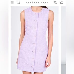 Endless Rose Lilac Tweed Mini Dress